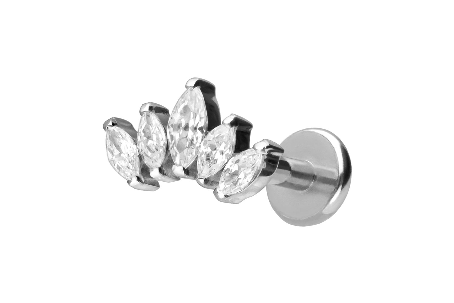 Titan Labret Piercing mit Push Fit LOTUSBLÜTE